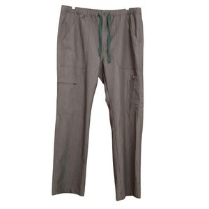 Figs Gray Technical Scrub Pants with Drawstring Waist Gray Sz L